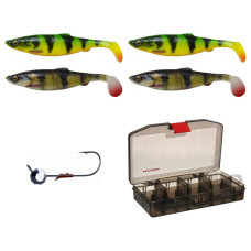 Набір віброхвостів Savage Gear Herring Shad 90 мм на судака, 4 шт + джиг-головки