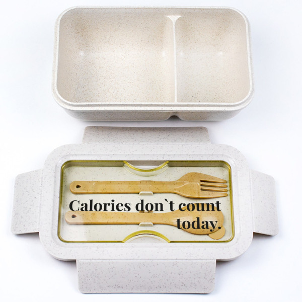 Ланч бокс ZIZ Calories dont count з пшеничного еко-волокна бежевий 850 мл
