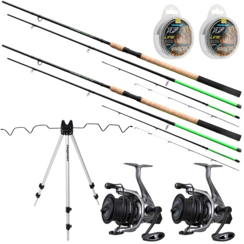 Фидерный комплект Flagman Force Rank Feeder + катушка Flagman Legend Feeder 5500 FD + леска + тренога 3.6