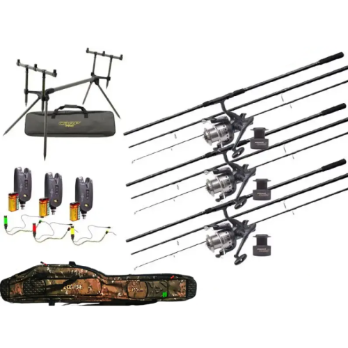 Карповий набір Flagman Magnum Black Carp + Carp Pro: 3 вудилища, котушки, сигналізатори, род-под, чохол 3.9