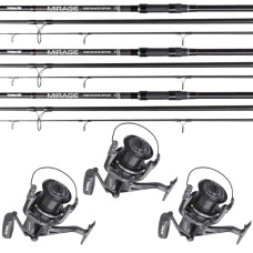 Набір для коропової риболовлі на три вудилища Fishing ROI Mirage 3.5Lb Black