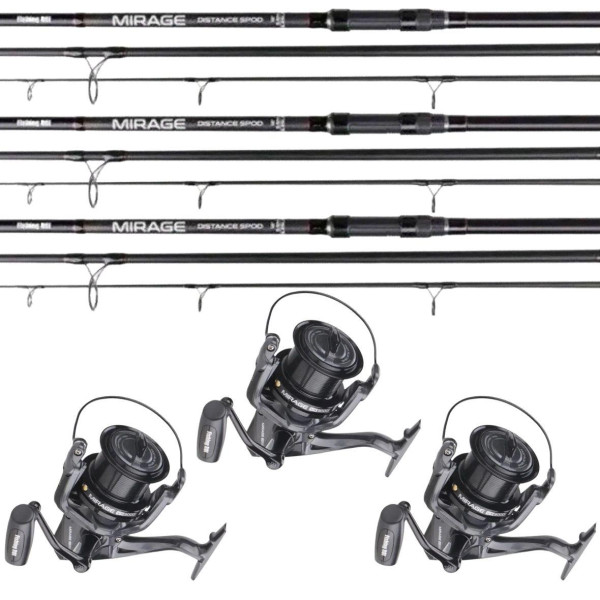 Набір для коропової риболовлі на три вудилища Fishing ROI Mirage 3.5Lb Black