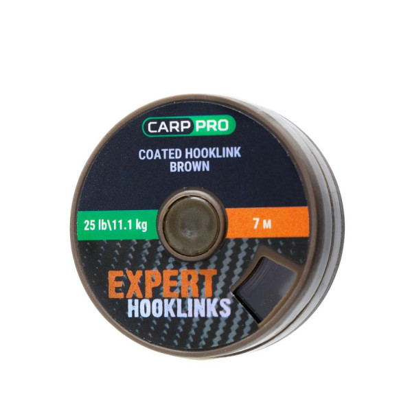 Поводковый матеріал в обплетенні Carp Pro 25 lb 7 м коричневий