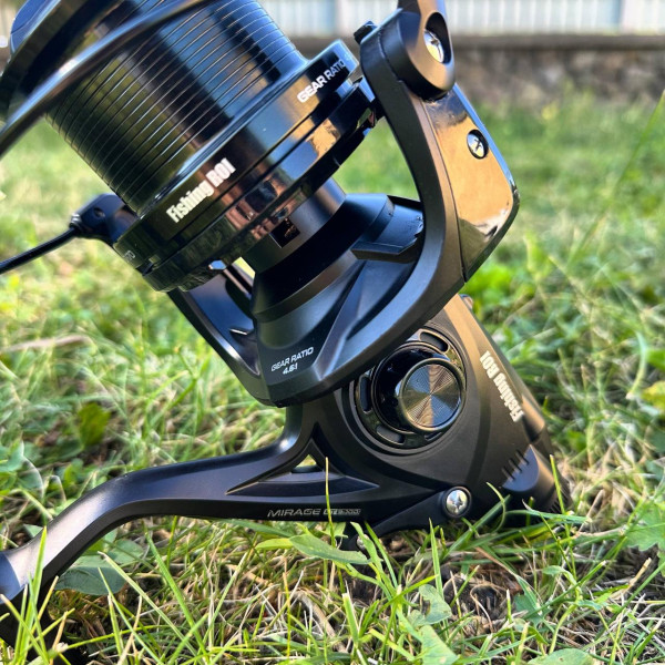 Карповая катушка Fishing ROI Mirage BT9000 с байтраннером, 6+1 подшипник, алюминиевая шпуля, передний фрикцион