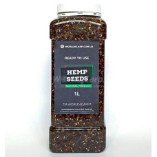 Готова конопля для риболовлі World4Carp Hemp Seed 1 л — розпарене зерно прикормка для коропа, амура, білої риби