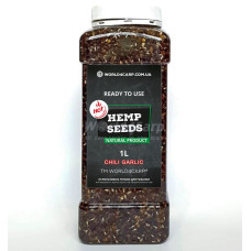 Конопля для риболовлі готова Hemp Seed Chili Garlic 1 л — зерна конопель, термооброблені, з ароматом перцю Чилі та часнику