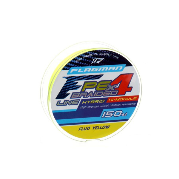 Шнур Flagman PE Hybrid F4 150м Fluo Yellow 0.14мм 7кг