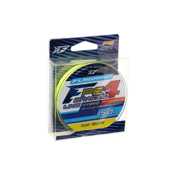 Шнур Flagman PE Hybrid F4 150м Fluo Yellow 0.14мм 7кг