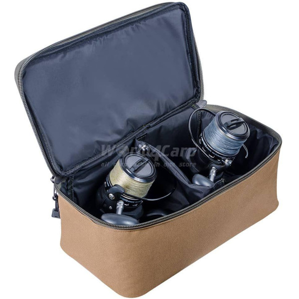 Чехол для 2 катушек World4Carp Reel Box Large Coyote 36×20×15 см полужёсткий для карповых катушек до 14000