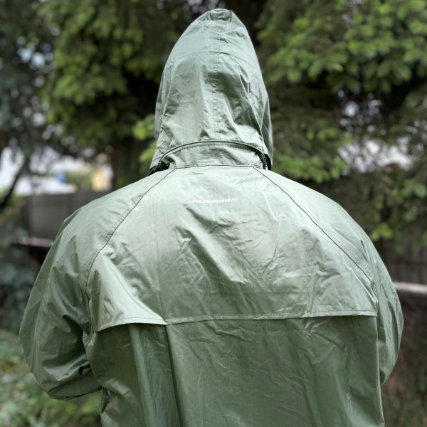 Плащ-дождевик Flagman Max Protection универсальный зелёный с капюшоном XL
