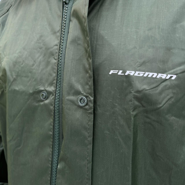 Плащ-дождевик Flagman Max Protection универсальный зелёный с капюшоном XXXL