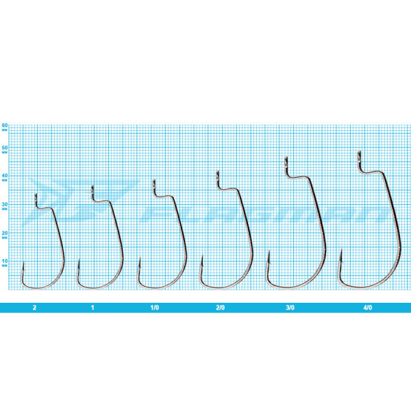 Гачки Azura Long Offset Worm Hook №1/0