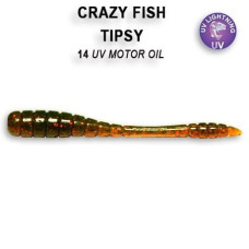 Съедобная силиконовая приманка Crazy Fish Tipsy 2", 5 см, 9-50-14-6, кальмар, слаг, активные аттрактанты, улов