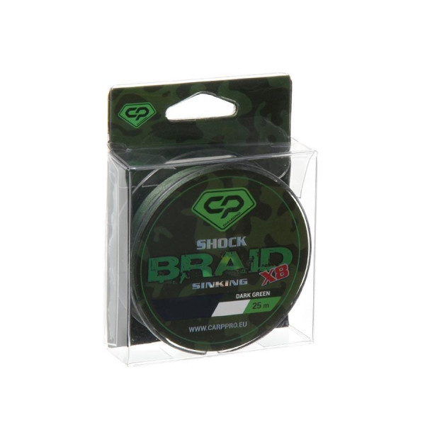Шок-лідер Carp Pro Shock Braid PE X8 0.16 мм 25м Dark Green
