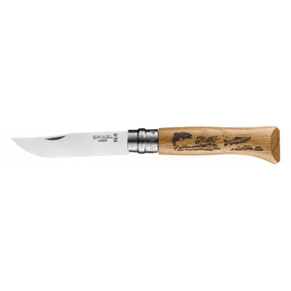 Нож Opinel №8 VRI "Форель", дуб