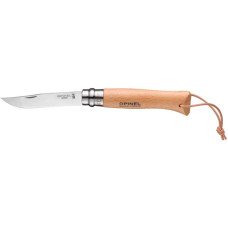 Нож Opinel №8 Trekking, складной туристический нож с ручкой из граба, коричневый, с отверстием для темляка, лё