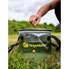 Ведро мягкое RidgeMonkey Perspective Collapsible Bucket 10 л, прозрачное, складное, прочное, для воды, прикорм