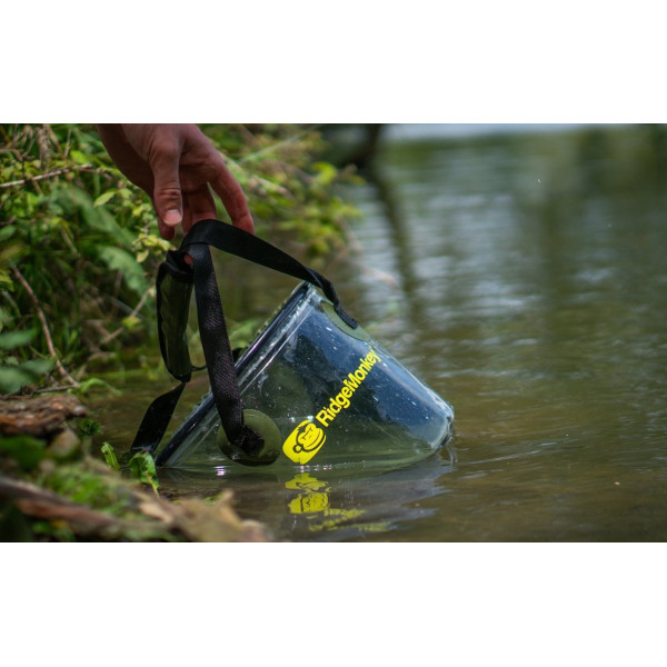 Ведро мягкое RidgeMonkey Perspective Collapsible Bucket 10 л, прозрачное, складное, прочное, для воды, прикорм