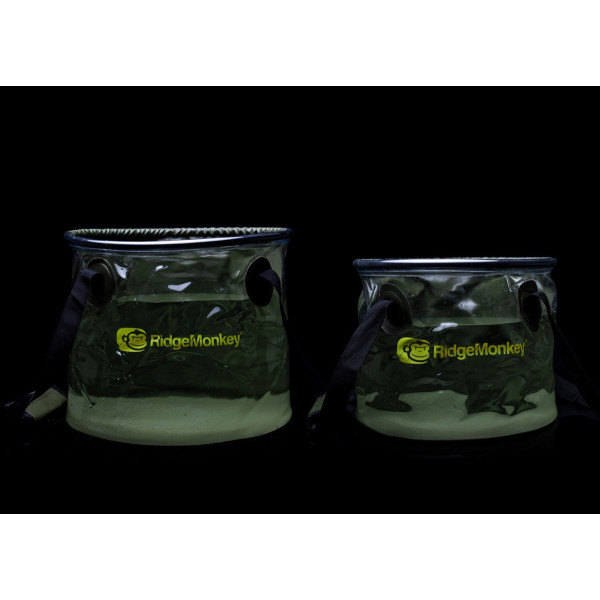 Ведро мягкое RidgeMonkey Perspective Collapsible Bucket 10 л, прозрачное, складное, прочное, для воды, прикорм