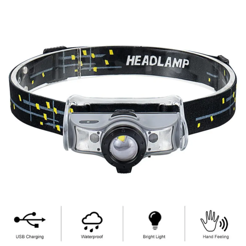 Ліхтарик Headlight 002Led 100m на акумуляторі сенсор