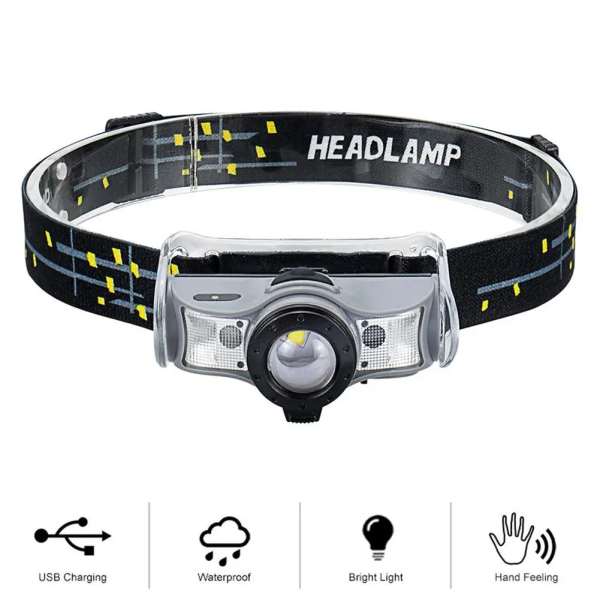 Фонарик Headlight 002Led 100m на аккумуляторе сенсор