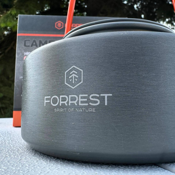 Туристичний чайник Forrest анодований алюміній 1,1 л з кришкою, для багаття та пальника, легкий похідний чайник