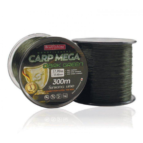 Леска CARP MEGA - DARK GREEN 300 m / 0.35 mm