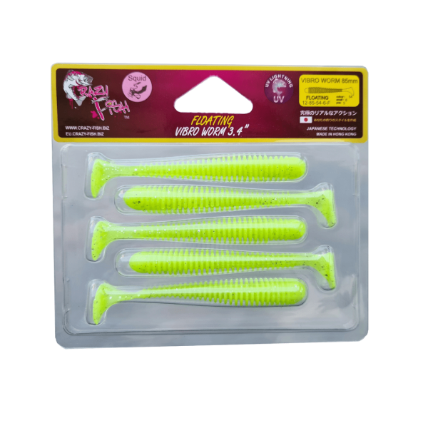 Crazy Fish Vibro Worm 3.4" — універсальний віброхвіст
