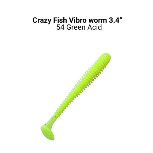 Съедобный силикон Crazy Fish Vibro worm 3.4" 12-85-54-6-F кальмар