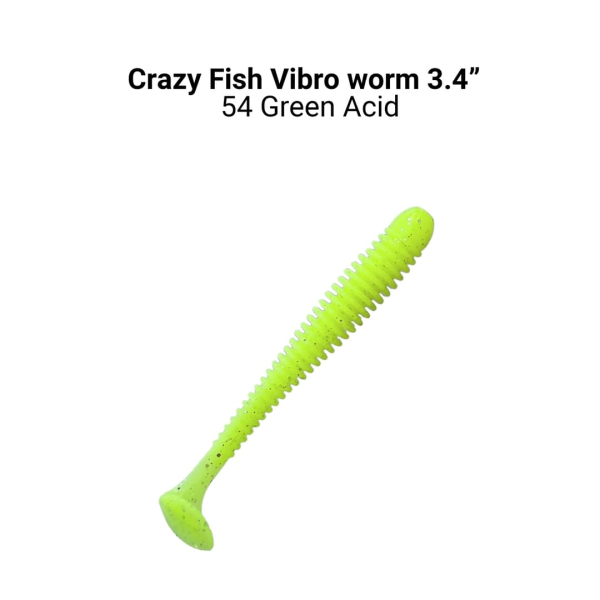 Crazy Fish Vibro Worm 3.4" — універсальний віброхвіст