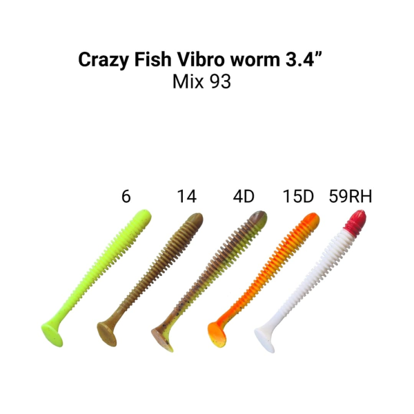 Силікон Vibro worm 3.4" 12-85-M93-6-F кальмар