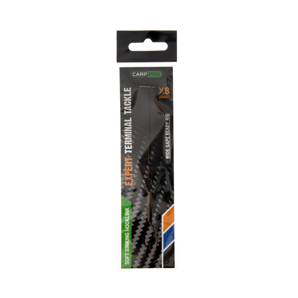Готовий повідець Carp Pro Sinking Braid x8 30lb з гачком Wide Gape №8