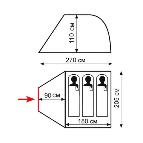 Палатка Totem TTT-031 SUMMER -3 Plus (v2)  одношаровая