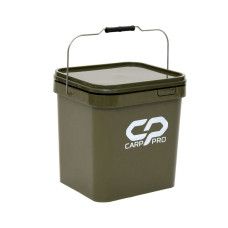 Відро для прикормки CARP PRO CPSB17L 17 л із кришкою, прямокутне, міцний пластик, металевa ручка, для сподового підгодовування