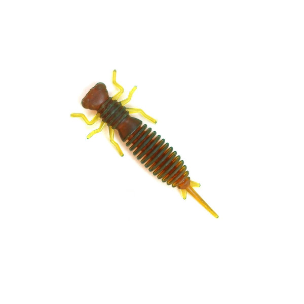 Силіконова приманка FANATIK Larva 1,6" (Motor Oil, колір 027), для лову окуня, мікроджиг та джиг, ультралегка та уловиста
