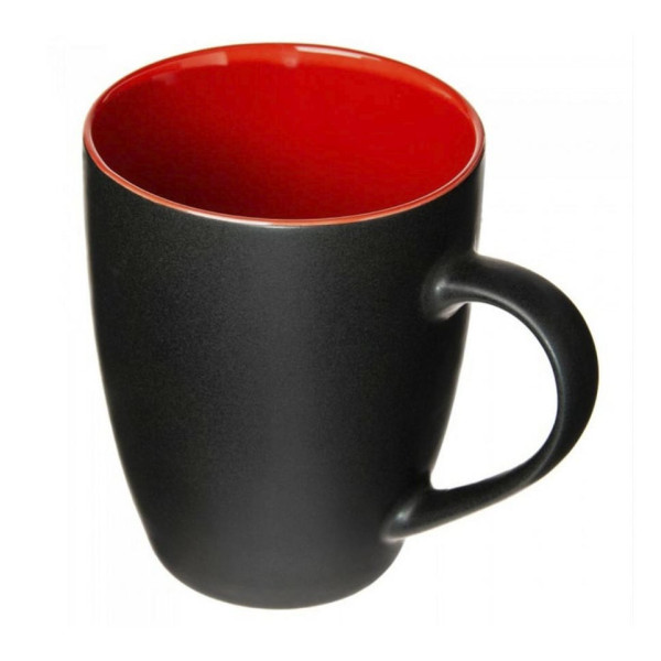Кухоль керамічний World4Carp Black&Red Mug, 350 мл. Чорний матовий, для риболовлі, з логотипом.