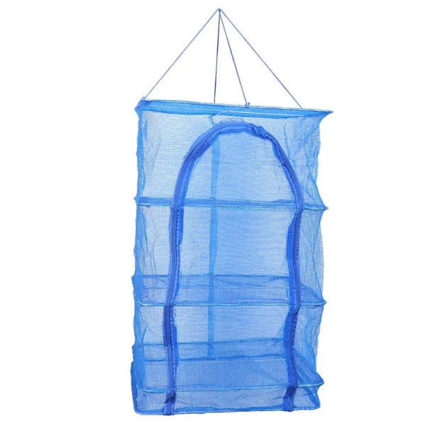 Сушилка для рыбы 40x40x65 см, 3 полки, сетка от насекомых, складная, для сушки рыбы, грибов и фруктов