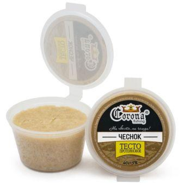 Тісто протеїнове Corona 40г Часник, насадка для риболовлі