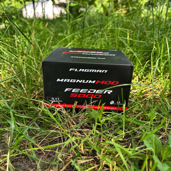 Катушка фидерная Flagman Magnum MOD Feeder 5000 1+1BB передний фрикцион лёгкая мощная для донной ловли