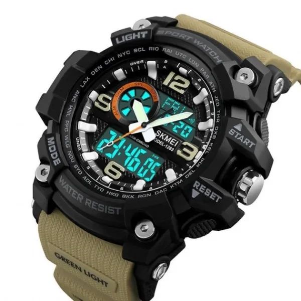 Чоловічий наручний годинник Skmei 1283 Black-Military Wristband стильний і практичний аксесуар для чоловіків