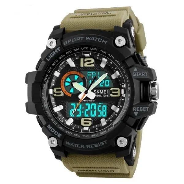 Чоловічий наручний годинник Skmei 1283 Black-Military Wristband стильний і практичний аксесуар для чоловіків