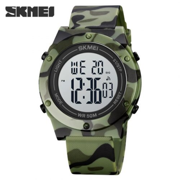Мужские часы Skmei 1731 Camo Green White спорт (таймер, будильник, подсветка)