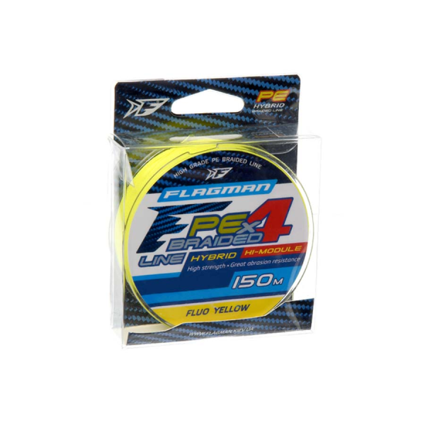 Шнур Flagman PE Hybrid F4 150m FluoYellow  0.23mm