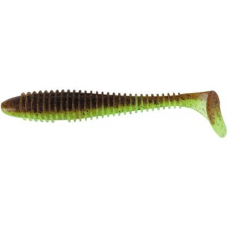 Силиконовая приманка Keitech Swing Impact FAT 3.8" 6 шт/уп Green Pumpkin, виброхвост, мягкий съедобный силикон