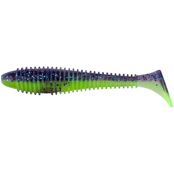 Силікон Keitech Swing Impact FAT 3.3" (7 шт/уп), колір Violet Lime Berry, «Товста» версія, потужні коливання, для свімбейта та офс