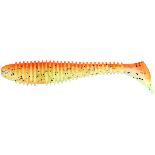 Силиконовая приманка Keitech Swing Impact FAT 3.3" 7 шт/уп Spicy Mustard, мягкий съедобный силикон, толстая ве