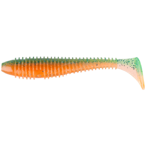 Силікон Keitech Swing Impact FAT 3.8" (6 шт/уп) колір Rotten Carrot, товста приманка для лову щуки, судака, окуня