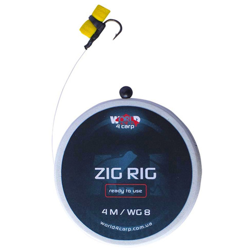 Готовый поводок W4C ZIG RIG EVA FOAM (зиг риг) с адаптером и пеной, крючок WIDE GAPE №8