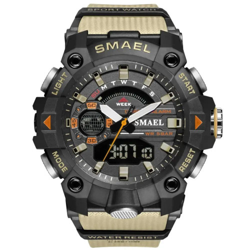 Мужские часы Smael 8040 Black-Khaki