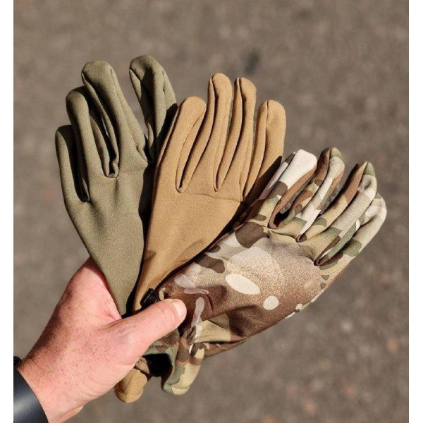Рукавички тактичні Softshell на флісі мультикам розмір XXL